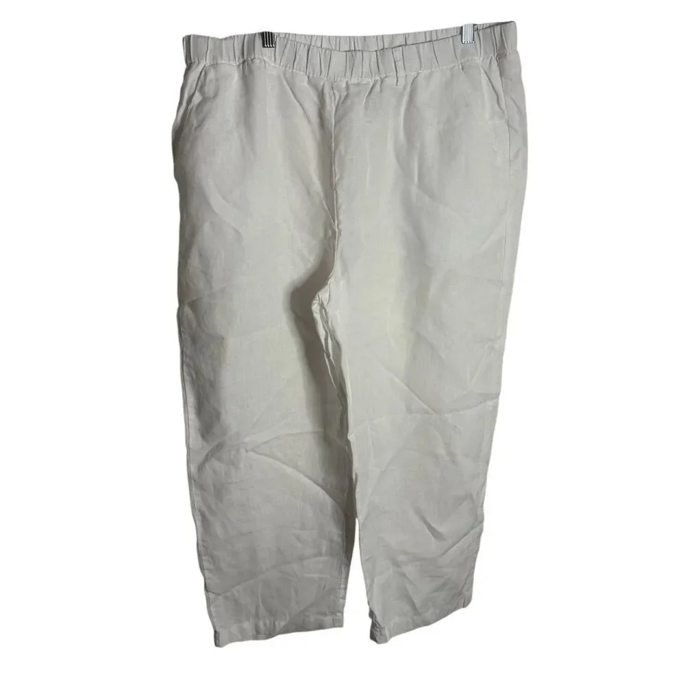 Quince 100% European Linen Pants White Size XL